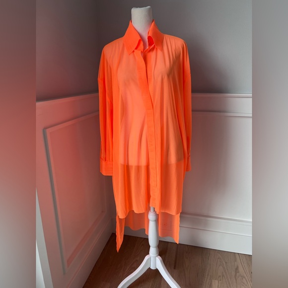 Norma Kamali Vibrant Orange Swim Cover-Up - Picture 4 of 10